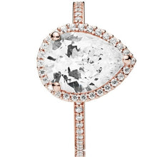 Load image into Gallery viewer, Pandora Sparkling Teardrop Halo Rose Gold Ring PAR186251CZ Size 54/Size 7
