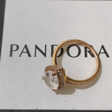 Load image into Gallery viewer, Pandora Sparkling Teardrop Halo Rose Gold Ring PAR186251CZ Size 54/Size 7
