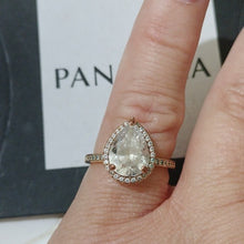 Load image into Gallery viewer, Pandora Sparkling Teardrop Halo Rose Gold Ring PAR186251CZ Size 54/Size 7
