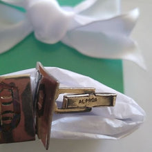Load image into Gallery viewer, Vintage Alpaca Silver Initial D + P Cufflinks Mexico

