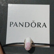 Load image into Gallery viewer, Pandora Sterling Silver Pink Ribbon Murano Glass Breast Cancer Awareness 790928
