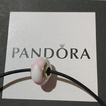 Load image into Gallery viewer, Pandora Sterling Silver Pink Ribbon Murano Glass Breast Cancer Awareness 790928
