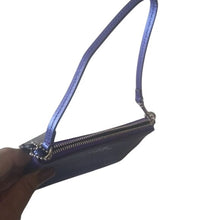 Load image into Gallery viewer, Coach SV/Metallic Purple Iris Corner Zip Wristlet
