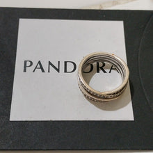 Load image into Gallery viewer, Pandora Sterling Silver Entwined Ring with Zirconia 190919cz, size 56
