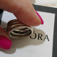 Load image into Gallery viewer, Pandora Sterling Silver Entwined Ring with Zirconia 190919cz, size 56

