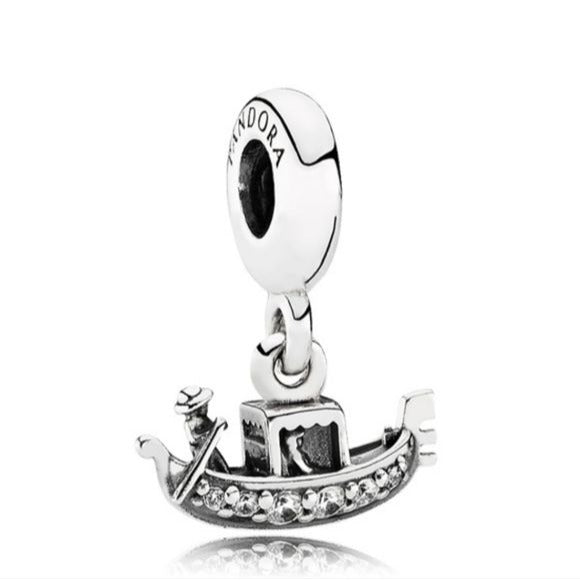 Pandora Sterling Silver Gondola Dangle Travel Bead with Clear Zirconia -791143cz