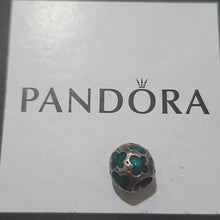 Load image into Gallery viewer, Pandora Retired Teal Enamel Butterfly with Sterling Silver Bead - 790438…
