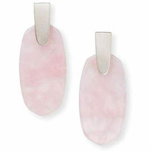 Load image into Gallery viewer, Kendra Scott Aragon Dangle Earrings in Rose Quartz and Rhodium Plated
