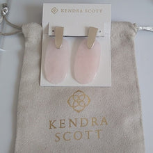 Load image into Gallery viewer, Kendra Scott Aragon Dangle Earrings in Rose Quartz and Rhodium Plated
