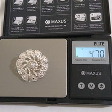 Load image into Gallery viewer, Sterling Silver Floral Filigree Brooch w/ fine details
