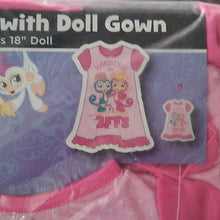Load image into Gallery viewer, Fingerlings Girls Pajamas Dress Nightgown w/ 18&quot; Doll Gown, Size 10
