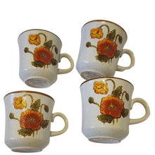 Load image into Gallery viewer, Mikasa Vintage Natural Beauty Floral California Poppies Mugs Cups Set of 4
