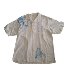 Load image into Gallery viewer, Tommy Bahama Ivory + Blue Silk Hawaiian Shirt,  size Large

