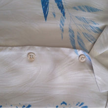 Load image into Gallery viewer, Tommy Bahama Ivory + Blue Silk Hawaiian Shirt,  size Large

