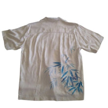 Load image into Gallery viewer, Tommy Bahama Ivory + Blue Silk Hawaiian Shirt,  size Large
