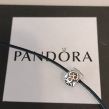 Load image into Gallery viewer, Pandora Sterling Silver w/ 14K Gold + Pink Sapphire Double Heart Clip 790382psa
