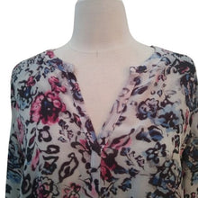 Load image into Gallery viewer, Chaps Women's Long Sleeved Watercolor Floral Blouse, Large
