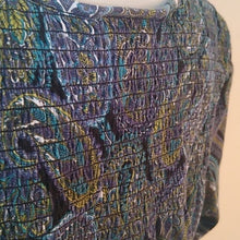 Load image into Gallery viewer, J.Jill Long Sleeve Paisley Top, Black/Turquoise/Olive/White, Size Large
