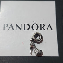 Load image into Gallery viewer, Pandora Retired Sterling Silver Sparkling Stiletto Shoe Dangle Charm  791536cz
