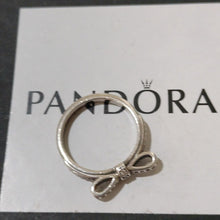 Load image into Gallery viewer, Pandora Sterling Silver Sparkling Bow Ring with Clear Zirconia 190906cz-52
