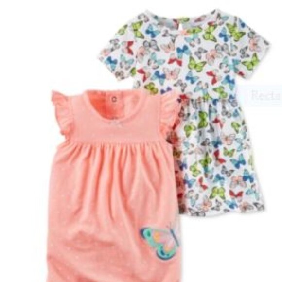 Carter's Newborn & Infant Girls' Romper & Dress - Butterfly & Polka Dot, 3m