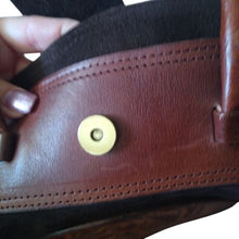 Load image into Gallery viewer, Vintage Tooled Leather + Suede Horse Horseshoe Purse Bag
