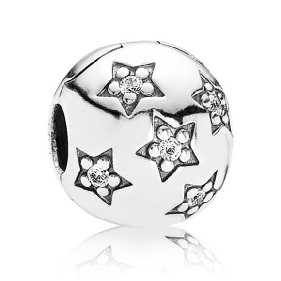 PANDORA Sterling Silver Twinkle Twinkle Star Clip  791058cz