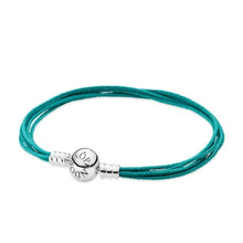 Load image into Gallery viewer, Pandora Teal Multi-Strand Fabric Bracelet   590715CTU-S 6.7"
