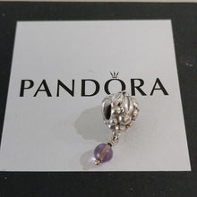 Load image into Gallery viewer, Pandora Sterling Silver Cabernet Red Wine Grape Bead w/ Amethyst Dangle 790481AM
