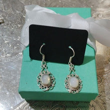 Load image into Gallery viewer, Sterling Silver+ Moonstone Earrings on French Hooks
