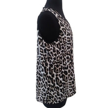 Load image into Gallery viewer, Calvin Klein Animal Print Sleeveless Career Blouse, Black/White, Size Small
