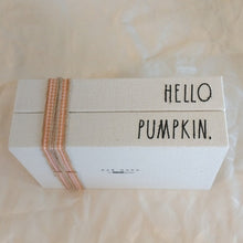 Load image into Gallery viewer, Rae Dunn Fall Decor HELLO PUMPKIN. Fabric covered Book Stack
