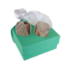 Load image into Gallery viewer, Silver tone Etched Square Cuff Links
