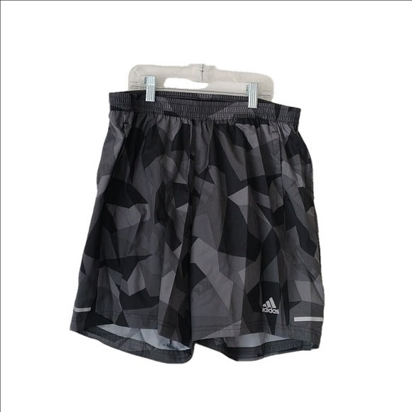 adidas Men's Standard Run It Camo Shorts, Grey/Grey, Size Extra Large 7