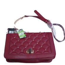 Load image into Gallery viewer, Badgely Mishka Crossbody Bag Purse with Studs, Wine
