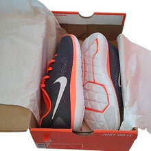 Load image into Gallery viewer, Nike Flex Running Athletic Shoes, 6Y, Dark Grey/White/Total Orange
