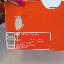 Load image into Gallery viewer, Nike Flex Running Athletic Shoes, 6Y, Dark Grey/White/Total Orange
