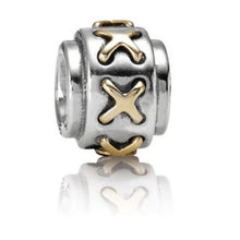 Load image into Gallery viewer, Pandora Retired Sterling Silver with 14K Gold Shoe Lace Bead - 790290
