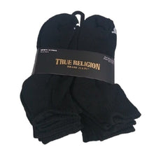 Load image into Gallery viewer, True Religion 10 pack Men&#39;s Black Quarter Socks
