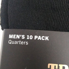 Load image into Gallery viewer, True Religion 10 pack Men&#39;s Black Quarter Socks
