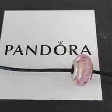 Load image into Gallery viewer, Pandora Retired Pink Murano Glass Sterling Silver Zig-Zag Bead - 790620
