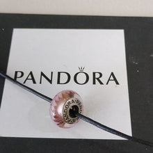 Load image into Gallery viewer, Pandora Retired Pink Murano Glass Sterling Silver Zig-Zag Bead - 790620
