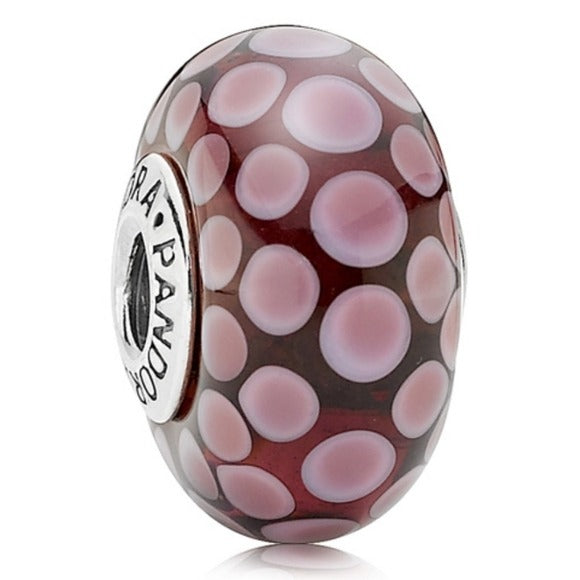 Pandora Retired Sterling Silver Large Murano Glass Exotic Purple Bead - 790901