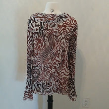 Load image into Gallery viewer, Elementz Animal Print Ruffle Blouse, Browns/Ivory, Size 3X
