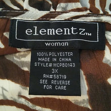 Load image into Gallery viewer, Elementz Animal Print Ruffle Blouse, Browns/Ivory, Size 3X
