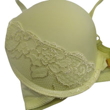 Load image into Gallery viewer, Tart Noir Collections Split X Strap Lacy Bra, Key Lime Green, 34B
