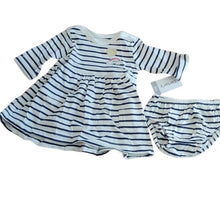 Load image into Gallery viewer, Carter's Baby Girl's Striped Jersey Dress w/ Cover, Size 3 months
