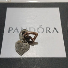 Load image into Gallery viewer, Pandora Rose + Sterling Silver Sparkling Freehand Heart Dangle Charm 788693c01

