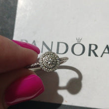 Load image into Gallery viewer, Pandora Sterling Silver Radiant Elegance Ring w/Clear Zirconia 190986CZ Size 52
