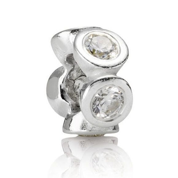 Pandora Retired Sterling Silver Lights Spacer with Clear Zirconia - 790226CZ